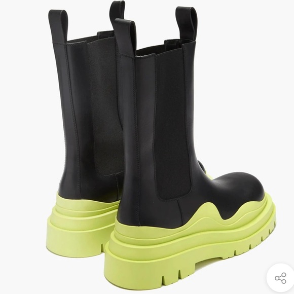 COPY - Chelsea Black /Lime Lug Sole Boots 🥾 - Picture 2 of 4
